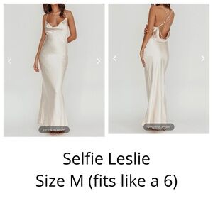 Selfie Leslie Cream Satin Gown